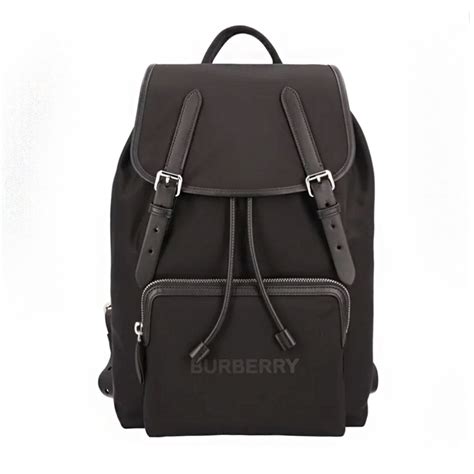 burberry 後背包黑色|BURBERRY Aviator Rucksack 尼龍及皮革軍旅後背包(黑色).